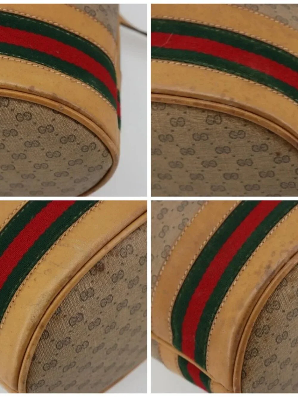 GUCCI Micro GG Supreme Web Sherry Line Bag PVC Beige 001 115 4793 Auth 182369 - Picture 16 of 16
